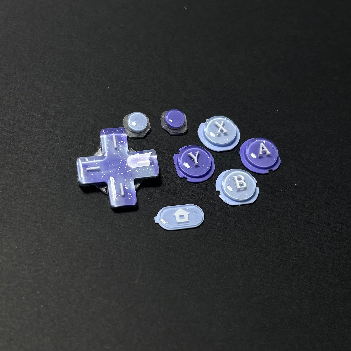 Blue Violet Pearl Resin Buttons for New Nintendo 3DS XL