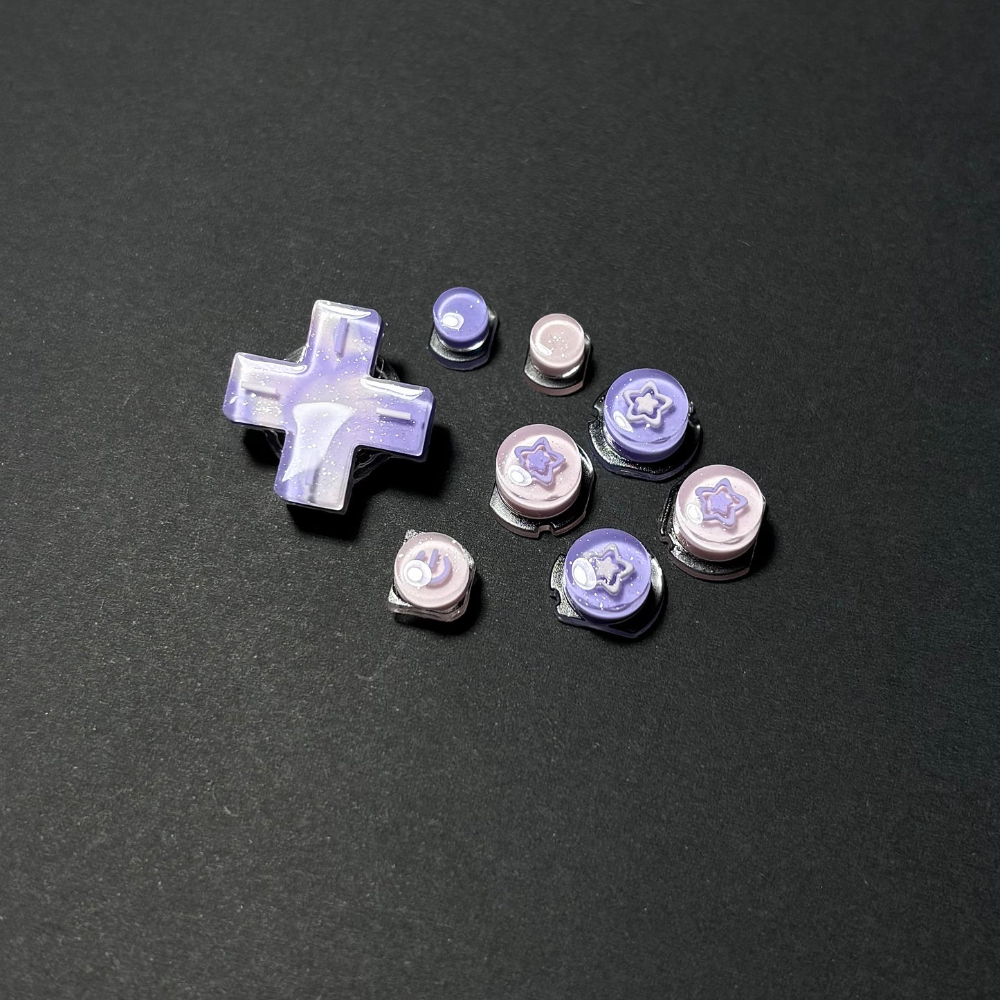 Pearlescent Lilac Star Resin Buttons for Nintendo 2DS
