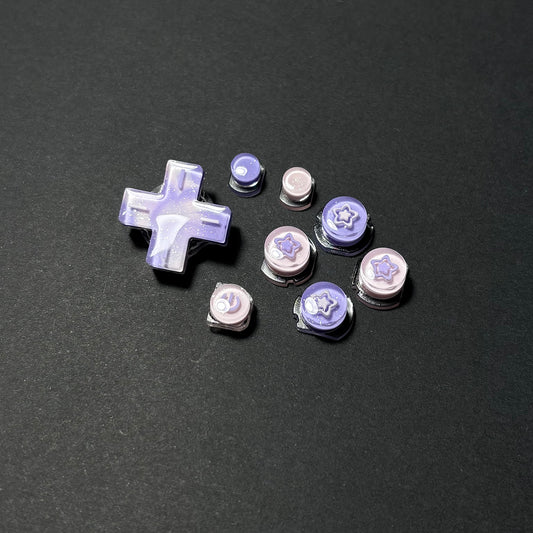 Pearlescent Lilac Star Resin Buttons for Nintendo 2DS
