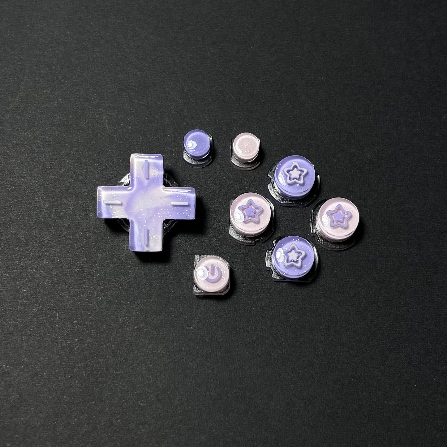 Pearlescent Lilac Star Resin Buttons for Nintendo 2DS