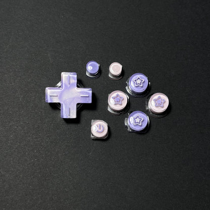 Pearlescent Lilac Star Resin Buttons for Nintendo 2DS