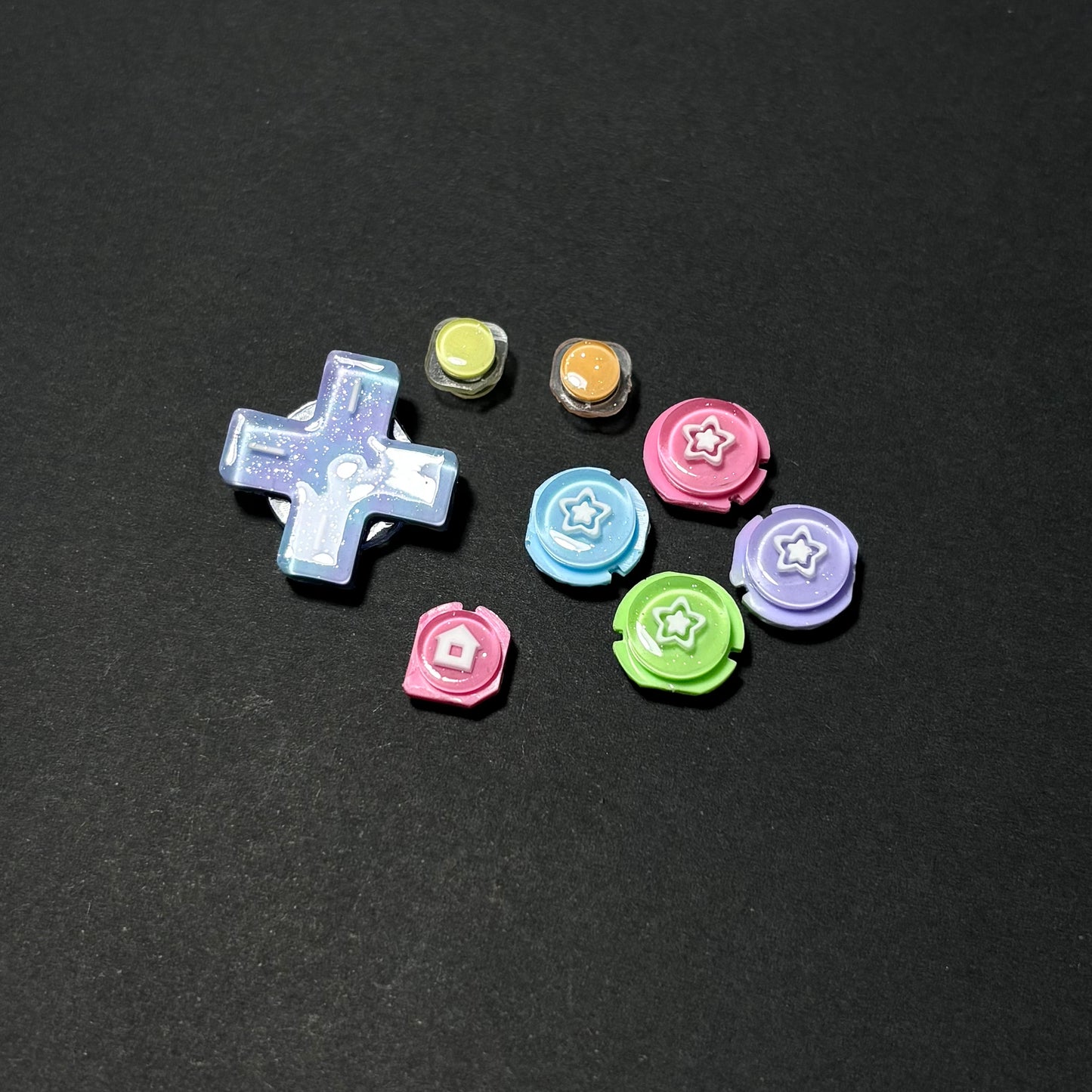 Rainbow Pearl Star Resin Buttons for New Nintendo 2DS XL