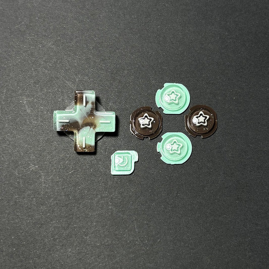 Mint Chocolate Star Resin Buttons for Nintendo 3DS