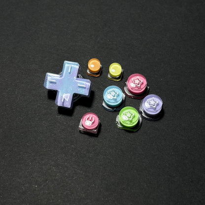 Rainbow Pearl Star Resin Buttons for Nintendo 2DS