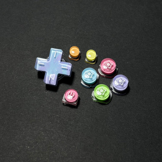 Rainbow Pearl Star Resin Buttons for Nintendo 2DS