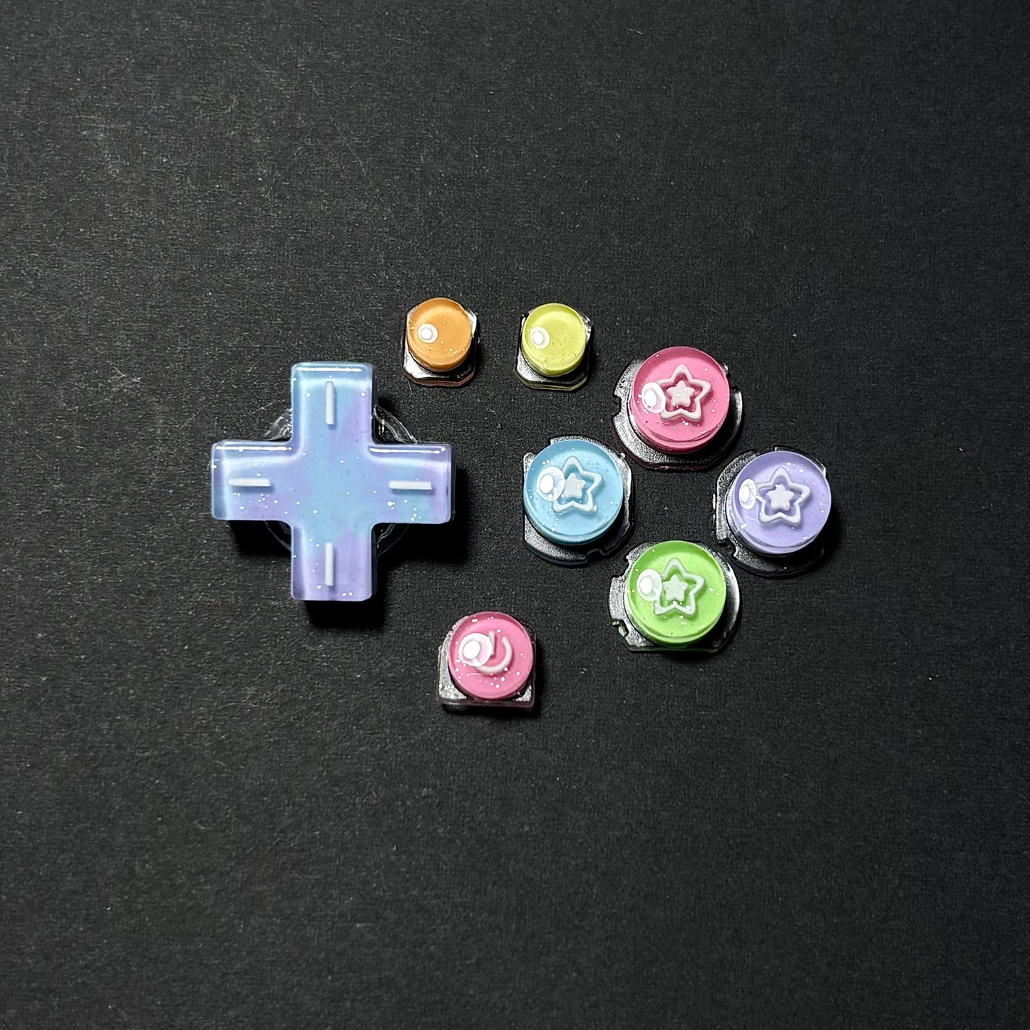 Rainbow Pearl Star Resin Buttons for Nintendo 2DS