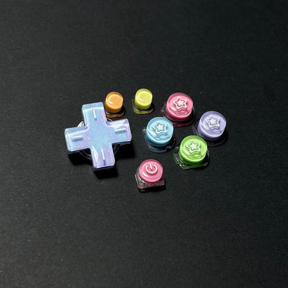 Rainbow Pearl Star Resin Buttons for Nintendo 2DS