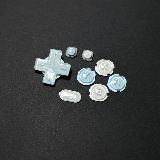 White & Blue Glitter Buttons for New Nintendo 3DS