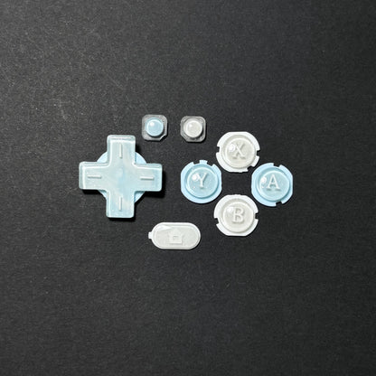 White & Blue Glitter Buttons for New Nintendo 3DS