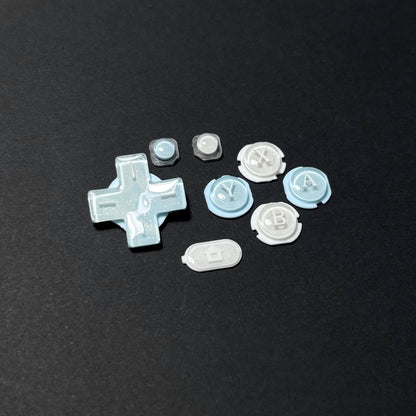 White & Blue Glitter Buttons for New Nintendo 3DS