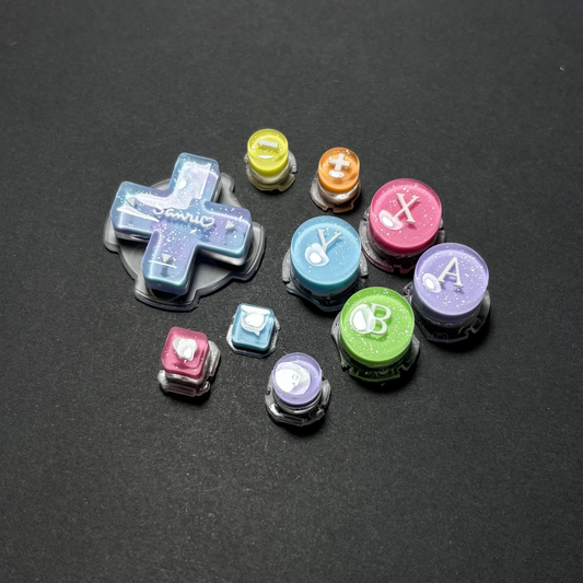 Rainbow Glitter Heart Buttons for Nintendo Switch 2 Pro Controller
