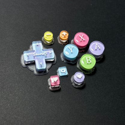 Rainbow Glitter Heart Buttons for Nintendo Switch 2 Pro Controller