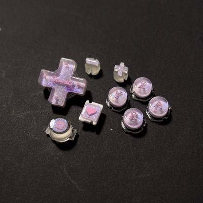 Pearlescent Pink Purple Resin Buttons for Nintendo Switch Lite