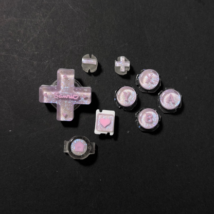 Pearlescent Pink Purple Resin Buttons for Nintendo Switch Lite