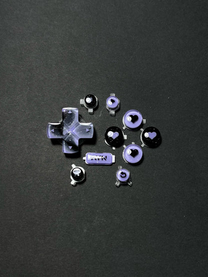 Midnight Lavender Hearts | AYN Thor Buttons & Thumbsticks