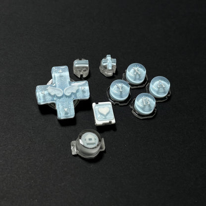 Blue Crystal Glitter Wing Buttons for Nintendo Switch Lite