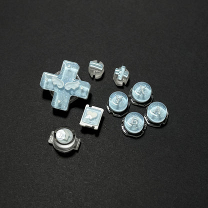 Blue Crystal Glitter Wing Buttons for Nintendo Switch Lite