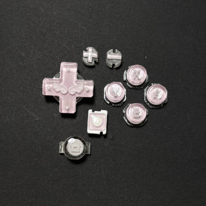 Pink Crystal Glitter Wing Buttons for Nintendo Switch Lite
