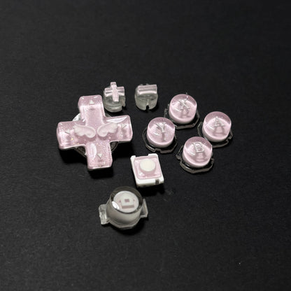 Pink Crystal Glitter Wing Buttons for Nintendo Switch Lite