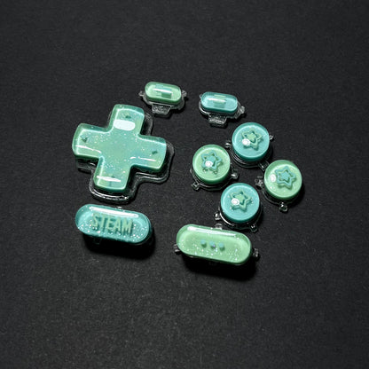 Teal Translucent Star Buttons for Steam Deck