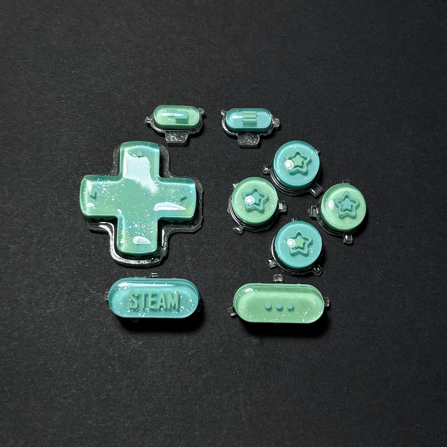 Teal Translucent Star Buttons for Steam Deck