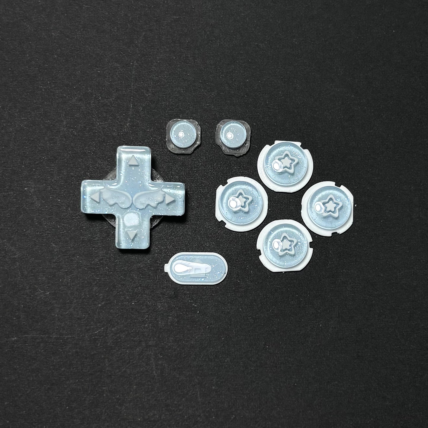 Blue Crystal Wing & Star Buttons for New Nintendo 3DS XL