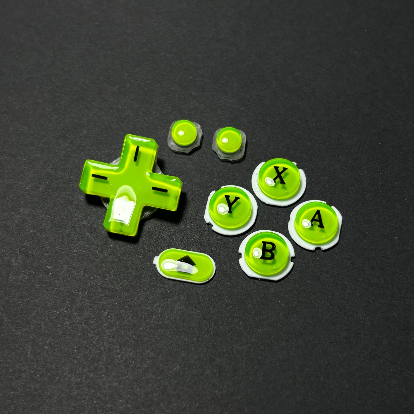 Clear Neon Green Buttons for New Nintendo 3DS XL