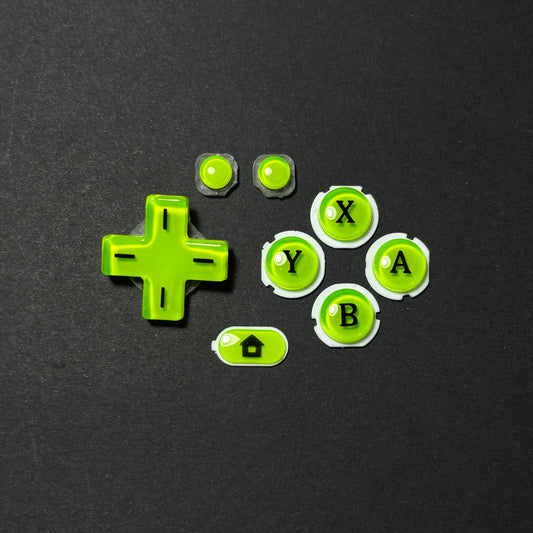Clear Neon Green Buttons for New Nintendo 3DS XL