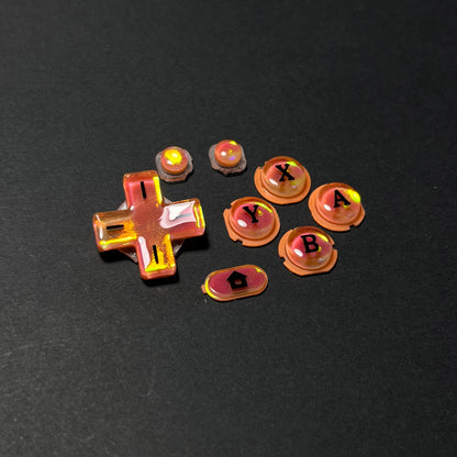 Transparent Orange Iridescent Buttons for New Nintendo 3DS XL