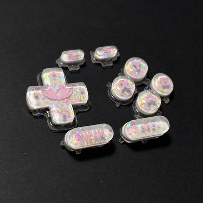 Milky White & Pink Opal Wing Buttons for Steam Deck