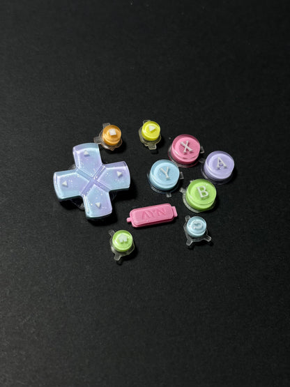 Rainbow Stardust Buttons & Holographic Star Thumbstick Caps for AYN Thor