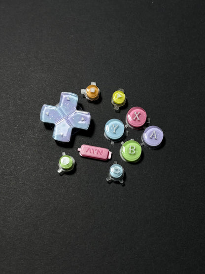 Rainbow Stardust Buttons & Holographic Star Thumbstick Caps for AYN Thor