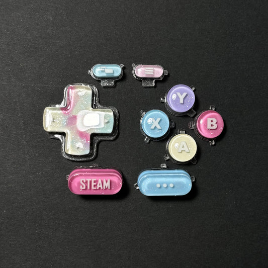 Multicolor Glitter Buttons for Steam Deck