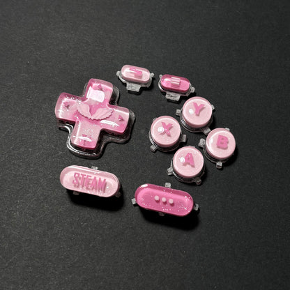 Pink Glitter Wing Buttons for Steam Deck