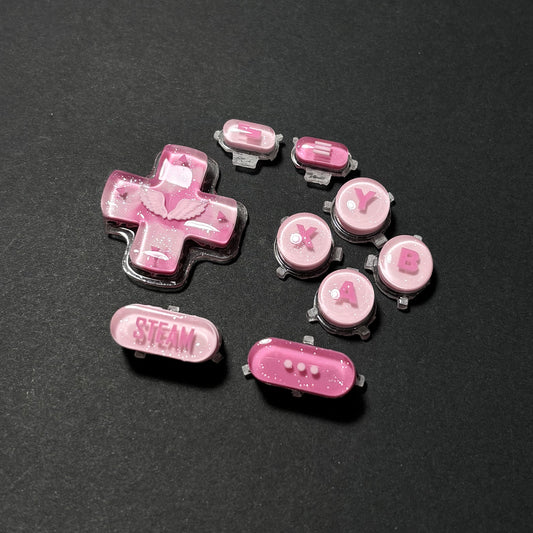Pink Glitter Wing Buttons for Steam Deck