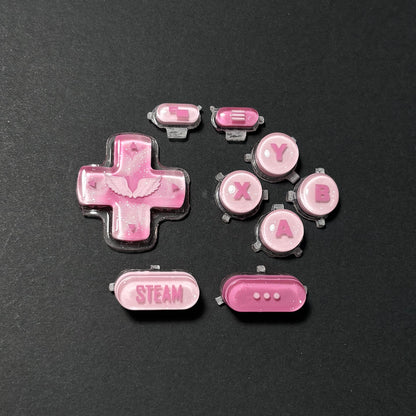 Pink Glitter Wing Buttons for Steam Deck