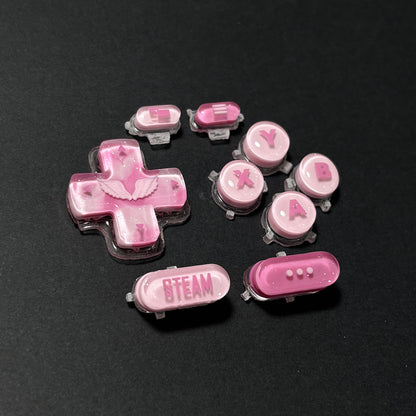 Pink Glitter Wing Buttons for Steam Deck