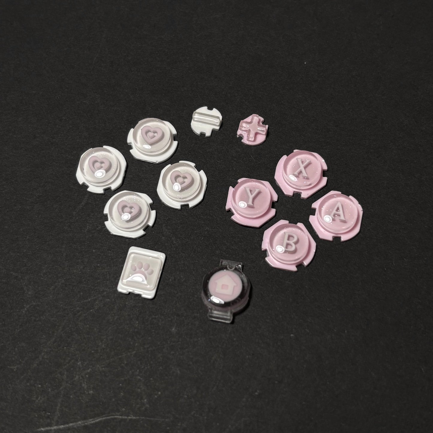 Pink & White Contrast Resin Buttons for Nintendo Switch