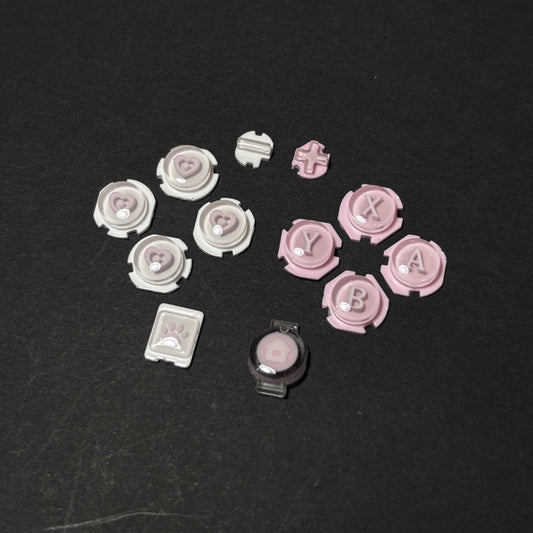 Pink & White Contrast Resin Buttons for Nintendo Switch