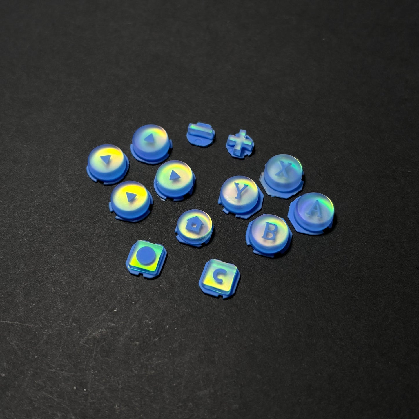 Deep Blue Laser Resin Buttons for Switch 2