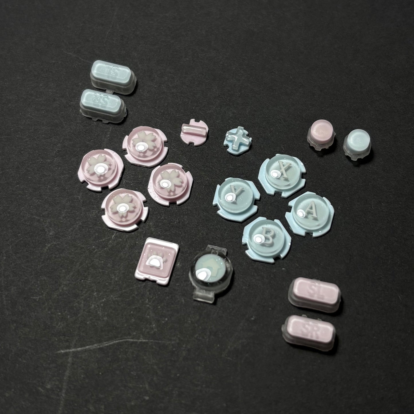 Pink & Blue Contrast Resin Buttons for Nintendo Switch