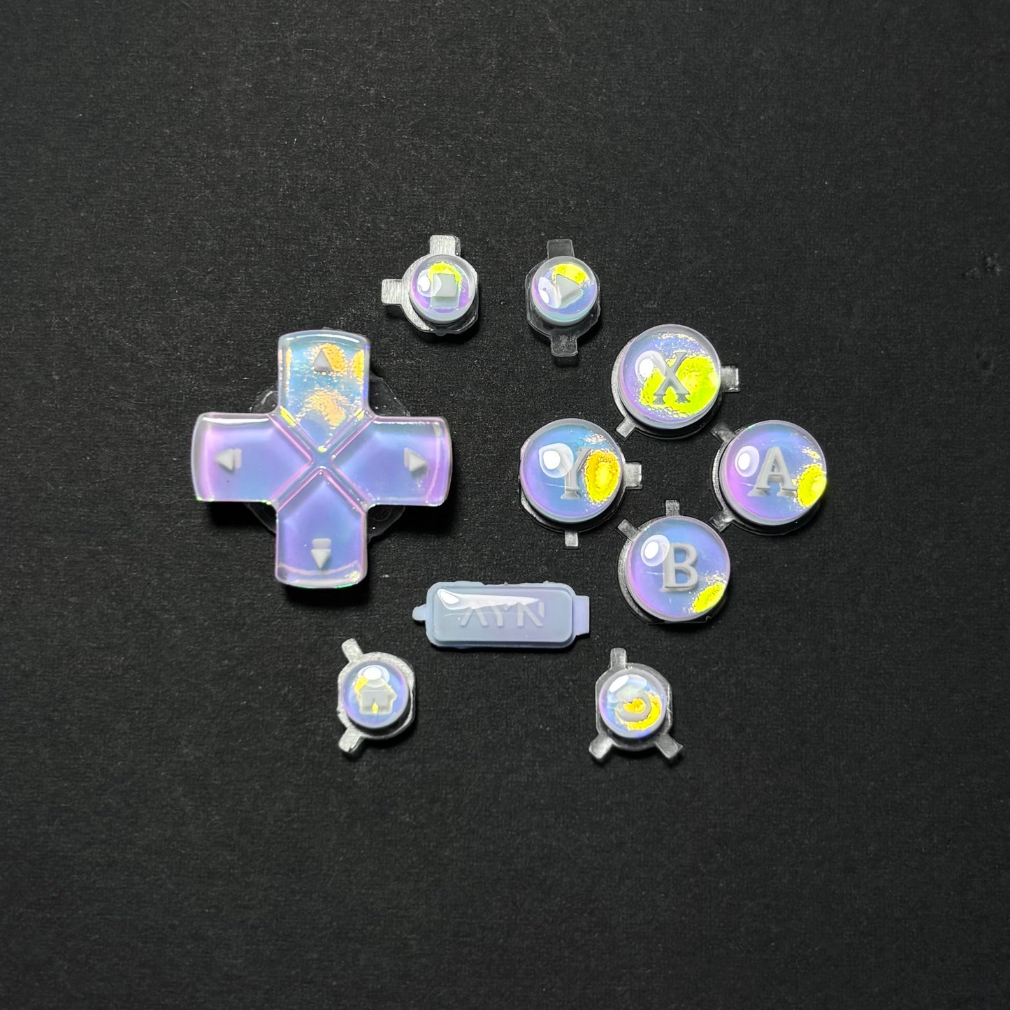 Pastel Rainbow Iridescent Buttons & Paw Thumbstick Caps for AYN Thor
