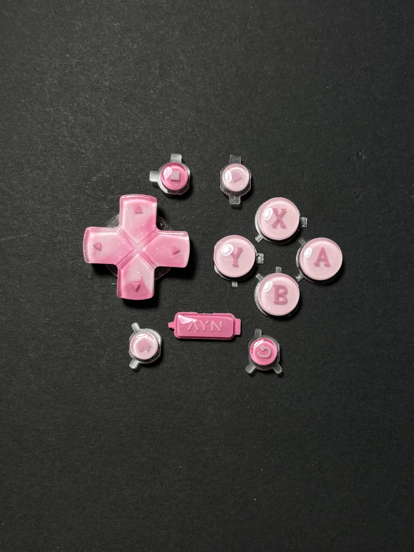 Pink Candy Buttons & Two-Tone Star Thumbstick Caps for AYN Thor