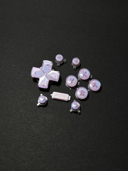 Lavender Dream Heart Buttons & Blue Sparkle Thumbstick Caps for AYN Thor