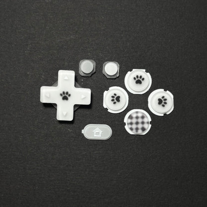 White Matte Paw & Checker Button Set for New 3DS XL